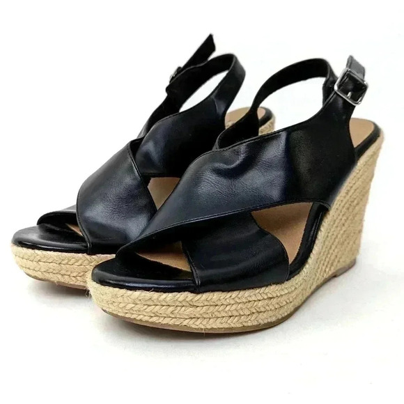 AE Outfitters Platform Espadrille Wedge Sandals - 8.5 - Picture 1 of 11